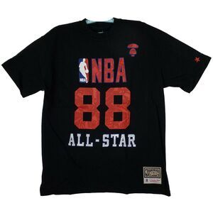 AAPE BAPE NBA All-Star‎ Mitchell & Ness Large Shirt #88 Red Blue Stars Black NWT